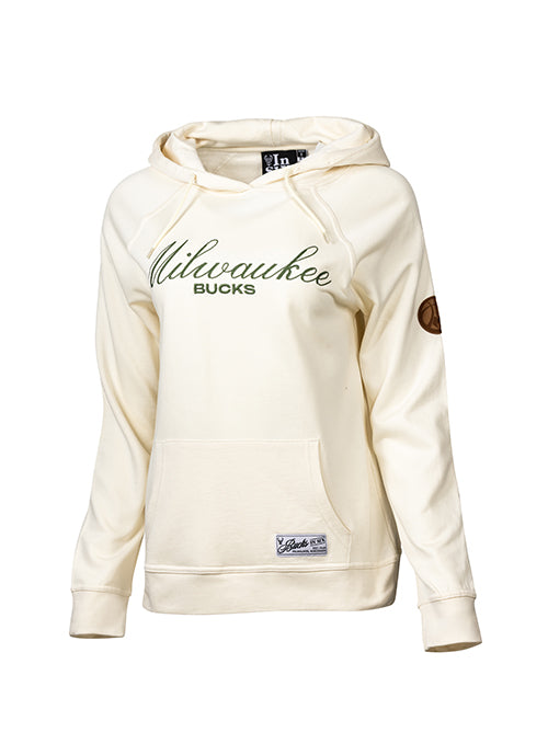 Women's Bucks In Six Leather Ball Milwaukee Bucks Hooded Sweatshirt-front