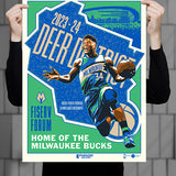 Phenom Gallery 2023-24 City Edition Milwaukee Bucks Serigraph