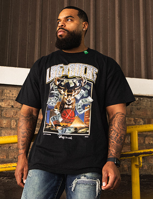 Bucks In Six x LRG Dreaming Milwaukee Bucks T-Shirt-photoshoot front 