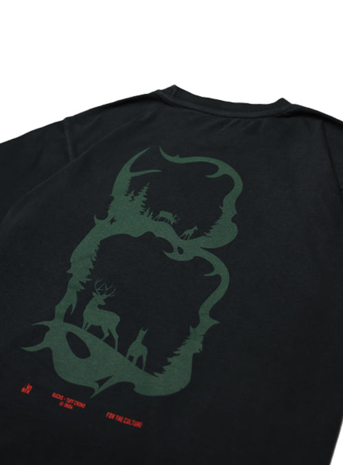 Bucks In Six x Tuff Crowd Antlers Milwaukee Bucks T-Shirt-back graohic