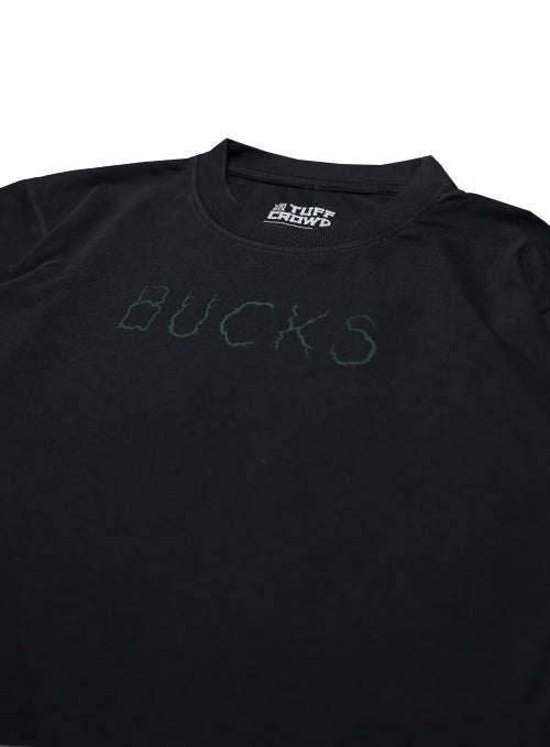 Bucks In Six x Tuff Crowd Antlers Milwaukee Bucks T-Shirt-front graphic
