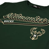 Pro Standard Script Tail Milwaukee Bucks T-Shirt- close up