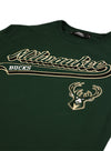 Pro Standard Script Tail Milwaukee Bucks T-Shirt- close up