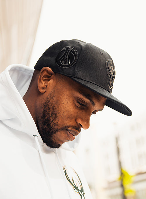 Pro Standard Triple Black Wool Milwaukee Bucks Snapback Hat-photoshoot 