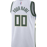 Youth 2022 Nike Association Edition Custom Milwaukee Bucks Swingman Jersey-back