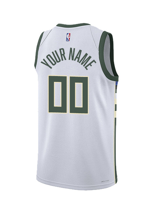 Youth 2022 Nike Association Edition Custom Milwaukee Bucks Swingman Jersey-back