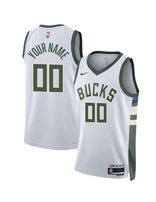 Youth 2022 Nike Association Edition Custom Milwaukee Bucks Swingman Jersey - Collage