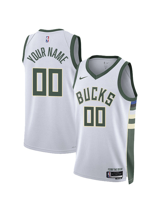 Youth 2022 Nike Association Edition Custom Milwaukee Bucks Swingman Jersey - Collage