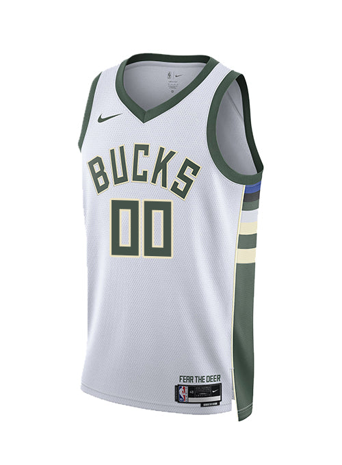 Youth 2022 Nike Association Edition Custom Milwaukee Bucks Swingman Jersey-front