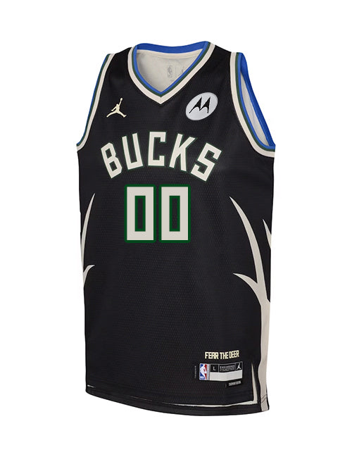 Youth Jordan 2022 Statement Edition Custom Milwaukee Bucks Swingman Jersey-front