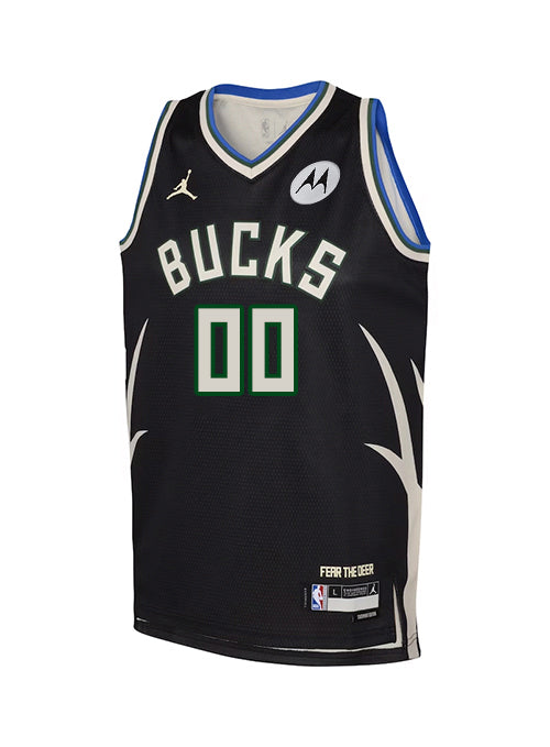 Youth Jordan 2022 Statement Edition Custom Milwaukee Bucks Swingman Jersey-front