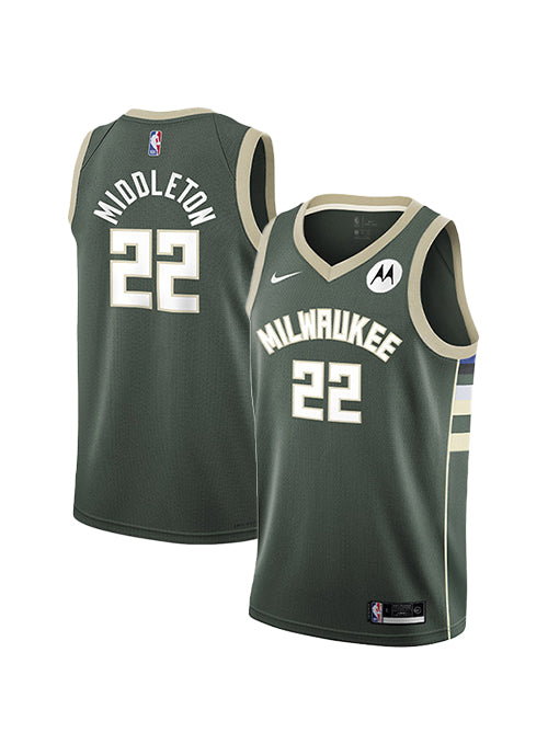 Youth Nike Icon Khris Middleton Milwaukee Bucks Swingman Jersey-collage