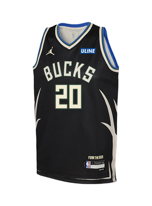 Youth Jordan 2022 Statement Edition AJ Green Milwaukee Bucks Swingman Jersey-front