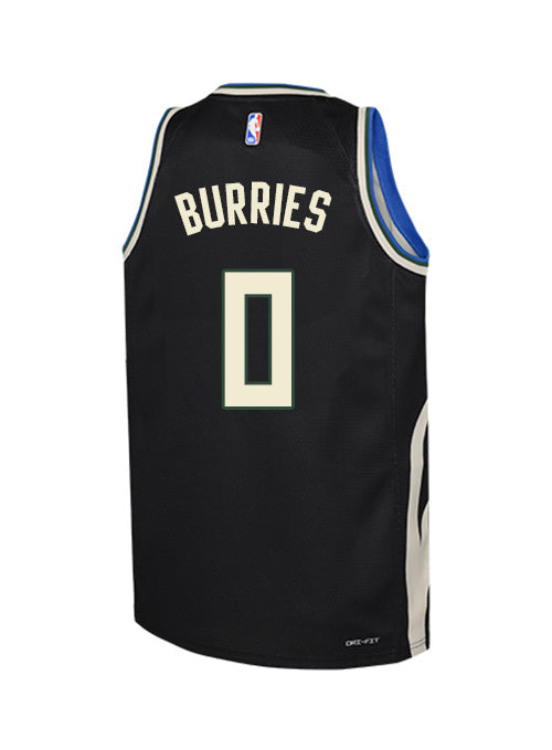 Youth Nike 2022 Statement Edition Brayden Burries Milwaukee Bucks Swingman Jersey-back