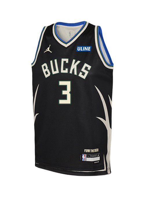 Youth Jordan 2022 Statement Edition Myles Turner Milwaukee Bucks Swingman Jersey-front