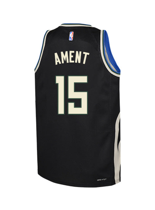 Youth Jordan 2022 Statement Edition Nate Ament Milwaukee Bucks Swingman Jersey-back