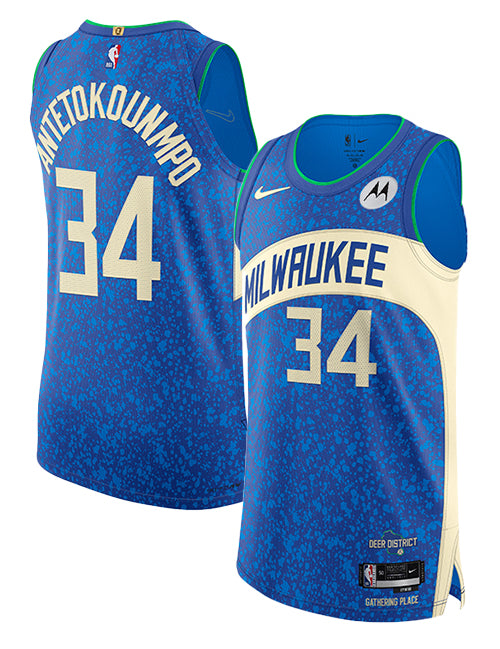 Nike 2023-24 City Edition Giannis Antetokounmpo Milwaukee Bucks Authentic Jersey-collage