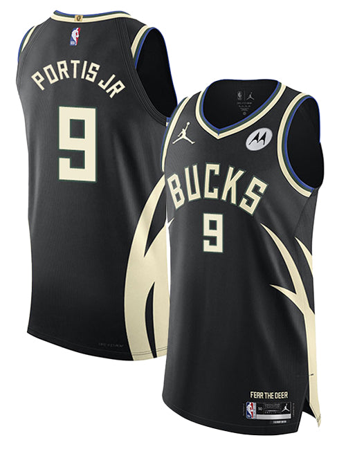 Jordan 2022 Statement Edition Bobby Portis Jr. Milwaukee Bucks Authentic Jersey-collage