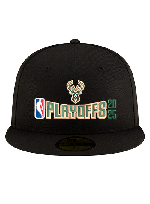 New Era 9Fifty 2025 Playoff Milwaukee Bucks Snapback Hat-front