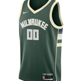 Youth Nike 2022 Icon Edition Custom Milwaukee Bucks Swingman Jersey-front