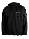 New Era 1/2 Zip Hood Pieced Sherpa Black Milwaukee Bucks Sweater