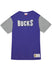 Mitchell & Ness HWC '93 Color Blocked Milwaukee Bucks T-Shirt in Purple and Grey - Front View