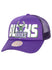 Mitchell & Ness HWC '93 Milwaukee Bucks Trucker Snapback Hat in Purple - Angled Left Side View
