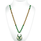 Products Rico Global Medallion Milwaukee Bucks Bead Necklace in Green - Front View