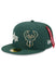 New Era Alpha Industries 59Fifty E1 Milwaukee Bucks Fitted Hat in Green - Angled Left Side View