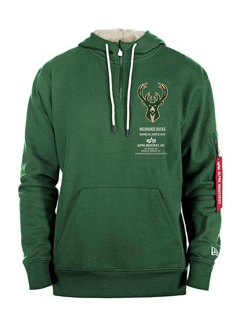 New Era Bucks | 1/4 Sweatshirt Bucks Hooded Pro Alpha Milwaukee Zip Shop Industries