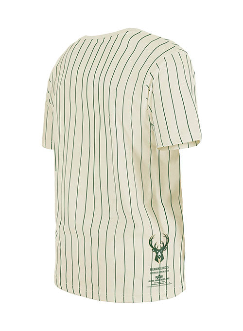 New Bucks Pro Milwaukee Industries T-Shirt Pinstripe Era | Shop Bucks Alpha