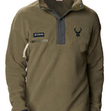 Columbia Helvetia Milwaukee Bucks 1/4 Snap Pullover In Green - Front View
