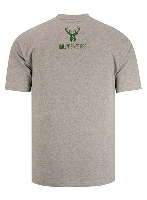 BALL-N Men's BALL'N Heathered Gray Milwaukee Bucks Since 1968 T-Shirt in Heather Gray