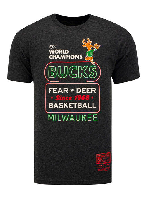 Mitchell & Ness Hardwood Classics Fear The Deer Neon Milwaukee Bucks T-Shirt