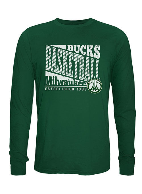 Threads Double Coverage Milwaukee Bucks Long Sleeve T-Shirt in Green - Front View