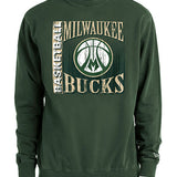 New Era French Terry M Ball Green Milwaukee Bucks Crewneck Sweatshirt - Front View