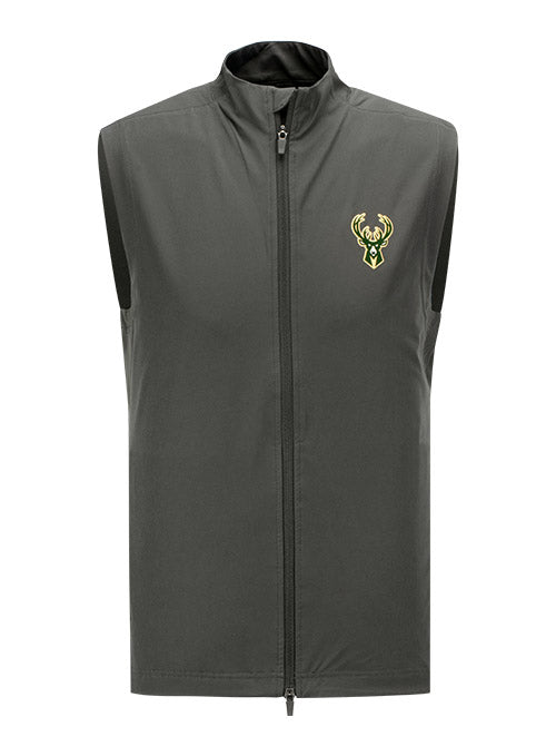 Levelwear Firstlight Milwaukee Bucks Full Zip Vest In Grey - Front View