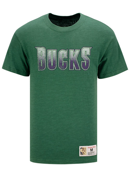 Mitchell & Ness HWC Legendary Slub Milwaukee  Bucks T-Shirt In Green - Front View