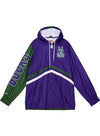 Mitchell & Ness HWC Undeniable Milwaukee Bucks Full Zip Windbreaker Jacket In Purple & Green - Front View