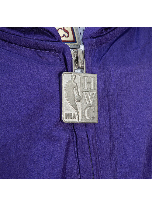 Mitchell & Ness HWC Undeniable Milwaukee Bucks Full Zip Windbreaker Jacket In Purple & Green - Zoom View On HWC Zipper