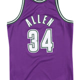 Mitchell & Ness Hardwood Classics 2000 Ray Allen Milwaukee Bucks Swingman Jersey In Purple - Back View