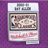 Mitchell & Ness Hardwood Classics 2000 Ray Allen Milwaukee Bucks Swingman Jersey In Purple - Zoom View On Bottom Graphic