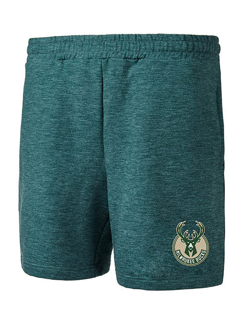 Concepts Sport Powerplay Lounge Milwaukee Bucks Shorts In Green - Front View