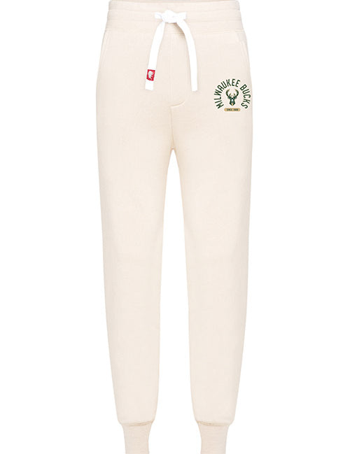 Sportiqe Daly Kimbler Bone Milwaukee Bucks Jogger Pants In Tan - Front View