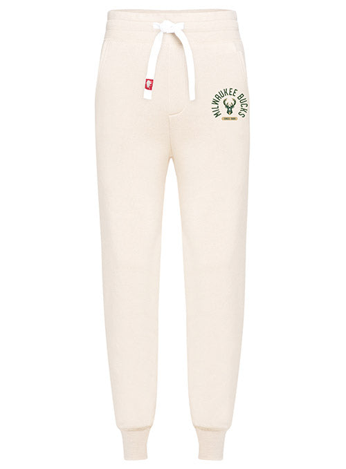 Sportiqe Daly Kimbler Bone Milwaukee Bucks Jogger Pants In Tan - Front View