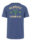 '47 Brand 2022-23 City Edition Franklin Backer Milwaukee Bucks T-Shirt In Blue - Back View