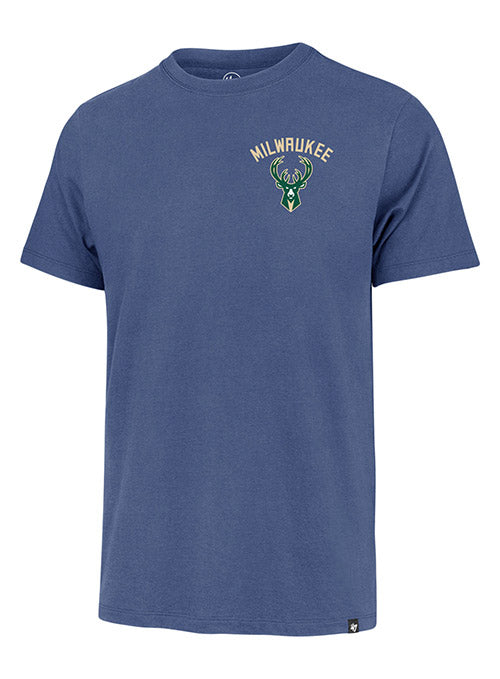 '47 Brand 2022-23 City Edition Franklin Backer Milwaukee Bucks T-Shirt In Blue - Front View