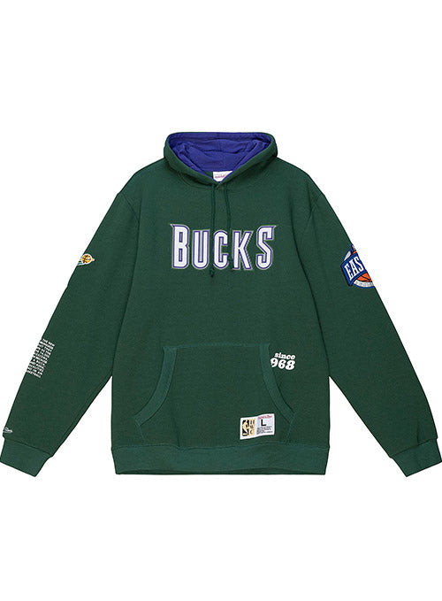 Milwaukee Bucks NBA All Over Crew Sweatshirt By Mitchell & Ness - Mens