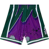 Mitchell & Ness Hyper Hoops Milwaukee Bucks Swingman Shorts In Purple & Green - Front View