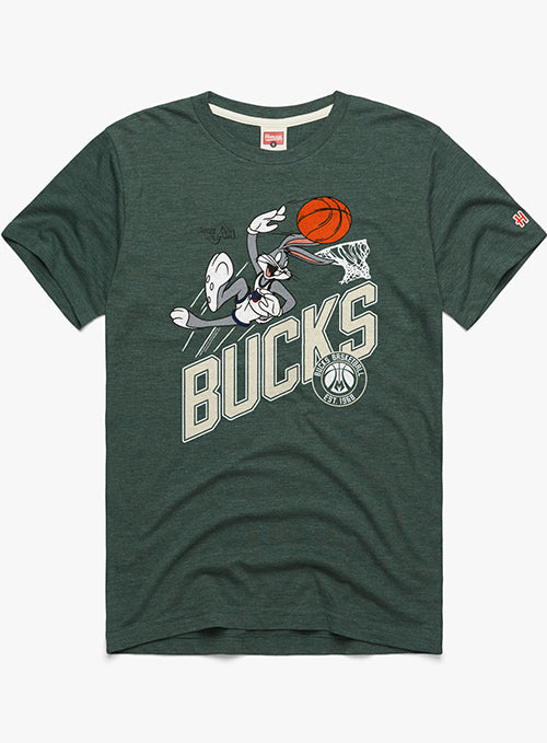 Men's Tommy Jeans Green Milwaukee Bucks Richie Color Block Long Sleeve T-Shirt